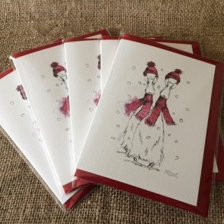 Pack of five Christmas ducks cards