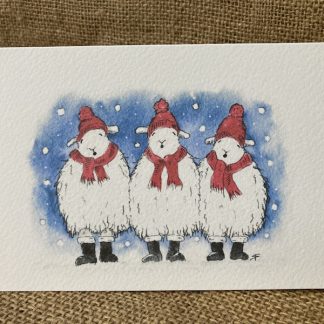 Pack of five Christmas Herdwick trio cards